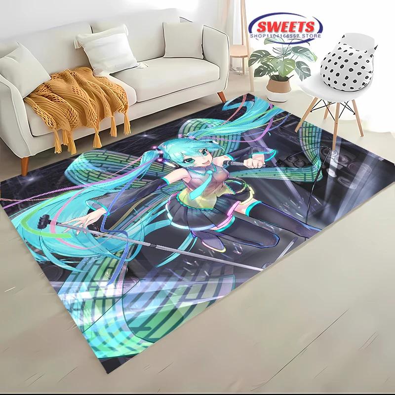 New Virtual Band H-Hatsune MM1ku Carpet for Living Room Cartoon Children Bedroom Sofa Doormat Floor Rug Anti-slip Decor Mat Gift