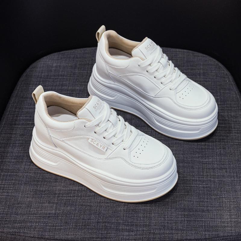 

New autumn women s shoes casual fashion versatile wedding shoes red board shoes platform white shoes women 40 бежевий