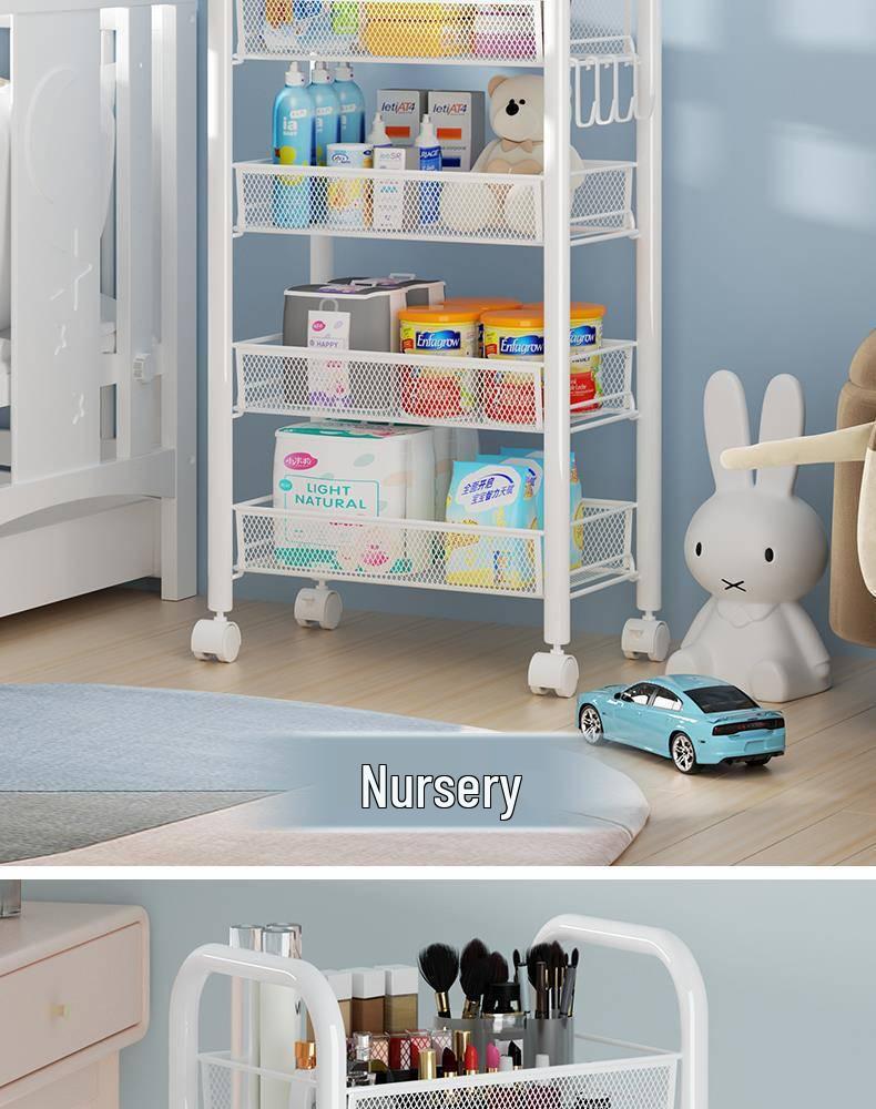 Multi-Layer Mobile Storage Rack for Kitchen, Bedroom, and Bathroom