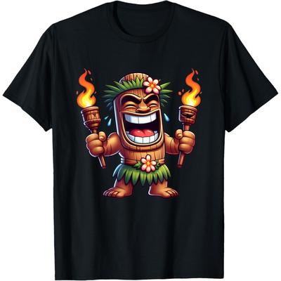 Mens Tiki Shirt Man Hawaiian Summer Tropical Luau Party Kids T-Shirt