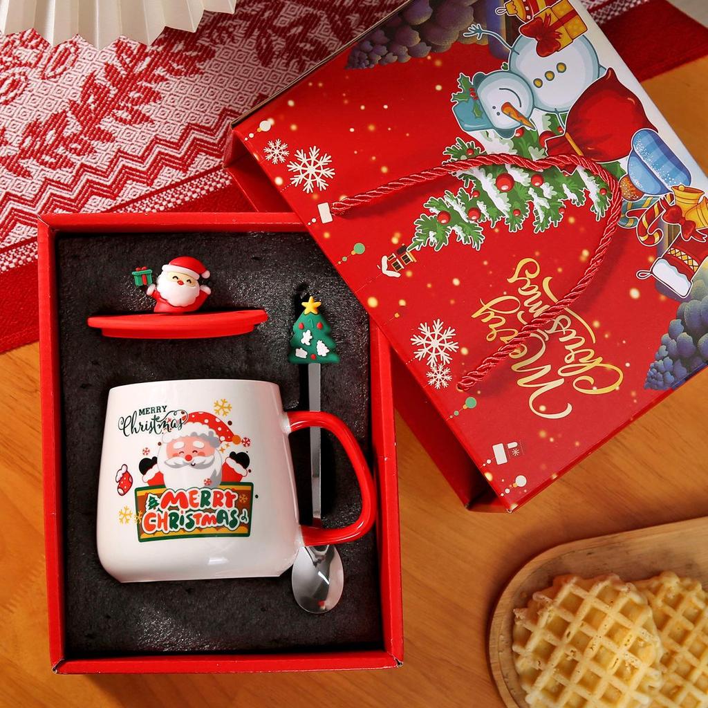 Caneca de Cerâmica Papai Noel - Fofa, Criativa, com Tema de Natal, Xícara de Temperatura Constante