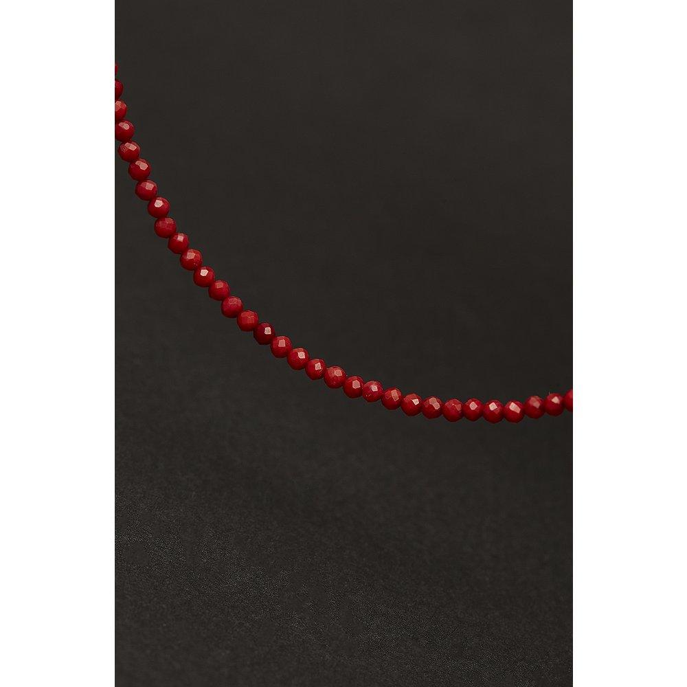 [Hazina] 2Mm Red Coral Necklace - Red Coral