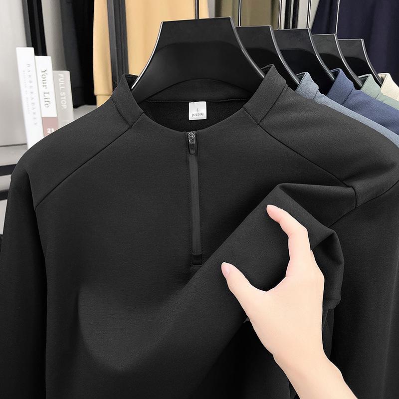Men's 2025 Half-Zip Hoodie: New Autumn/Winter Long Sleeve Stand Collar Casual Shirt