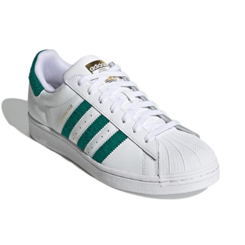Adidas Superstar Chenille Stripes Cloud White Green Sneakers H00190