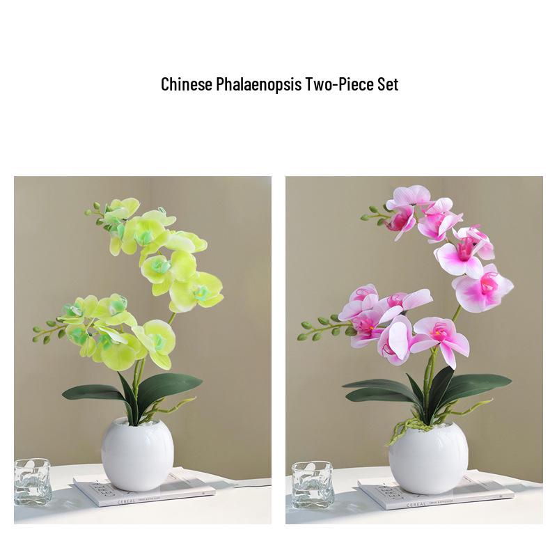 Sztuczna Phalaenopsis Sztuka Florystyczna Roślina w Doniczce: Dekoracyjna Plastikowa Kwiat do Salonu lub Stołu Jadalnego