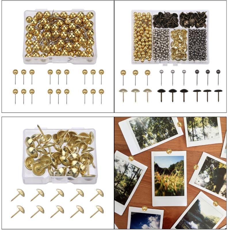 Push Pins Round Head Tacks Poster Pins Map Tacks for World Map Cork Board School Office Supplies