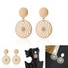 Fashionable Hollow Double Circle Earrings Beautiful Geometric Shape In Gold And Silver