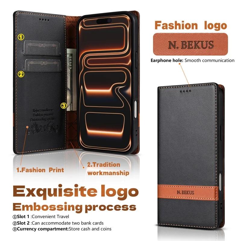 Magnetic Leather Phone Case for IPhone 18 17 Pro Max 16 15 Plus 14 13 12 11 Pro XS Max XR X 16E 17E Flip Wallet Card Cover