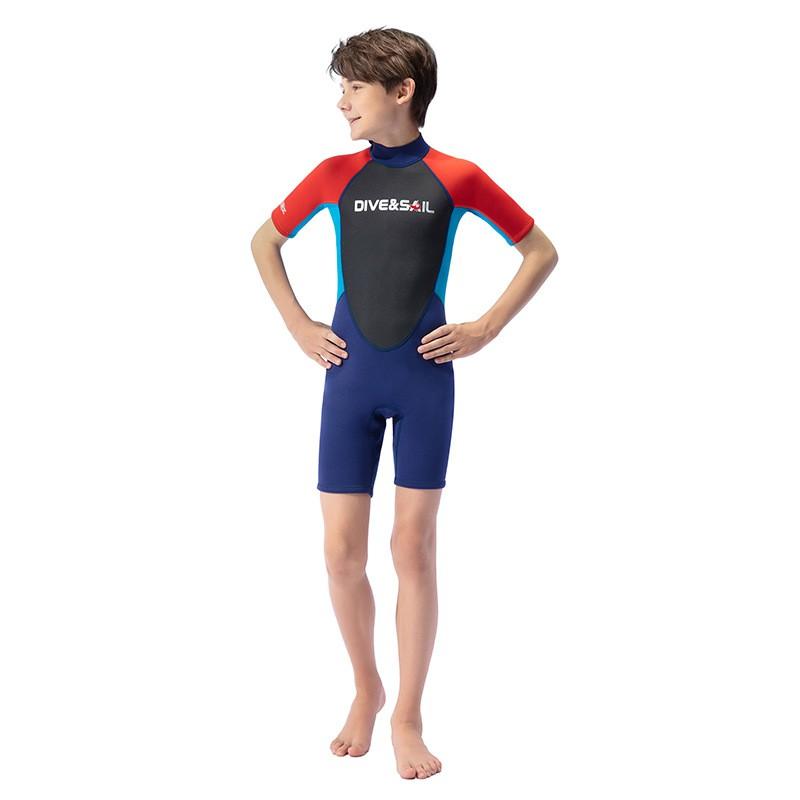 2.5mm Wetsuit Warm One-piece Short-sleeved Youth Surfing Swimming Snorkeling Suit 16