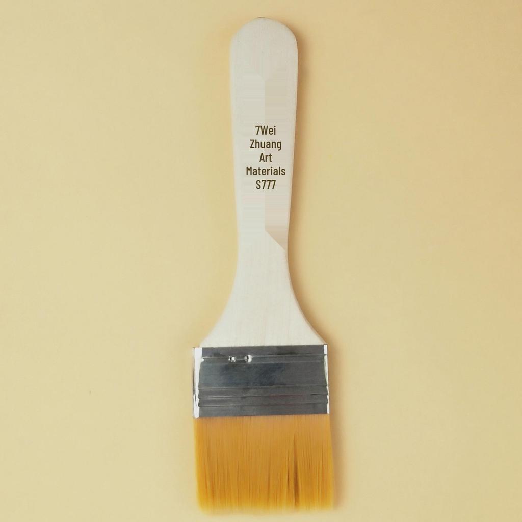 Nylon Bristle Art Brush - Wooden Handle for Oil Painting
