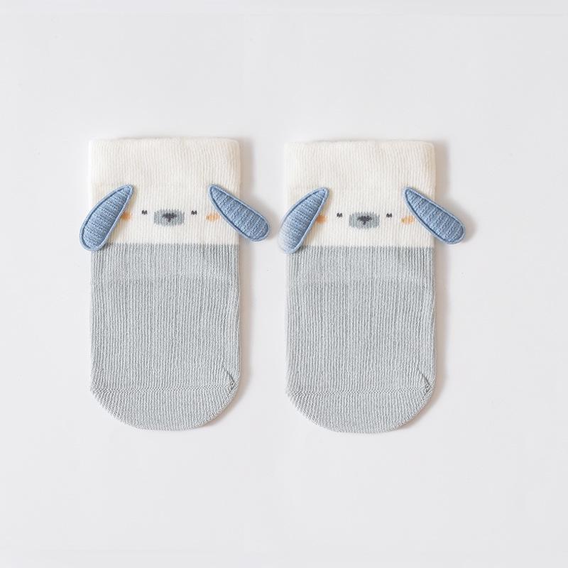 Xiyu Jia Automne/Hiver Chaussettes en Coton Peigné pour Bébés et Tout-Petits avec de Jolies Petites Oreilles, Design Sans Couture Tube Court