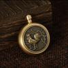 Brass Zodiac Fortune Keychain with Rotating Pendant and Handle
