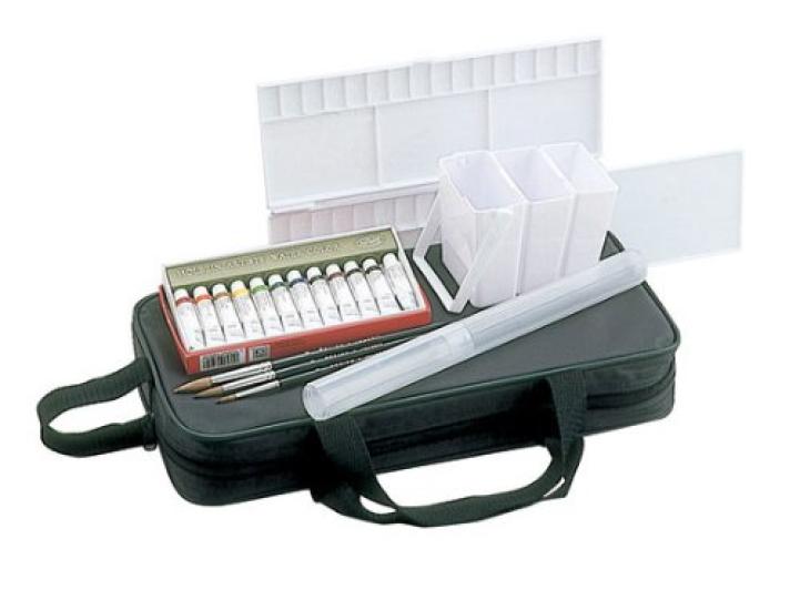 HOLBEINART WATERCOLOR watercolor set transparent watercolor paint 12 colors watercolor set in nylon bag "HWC 6-piece bag" (bag color black)