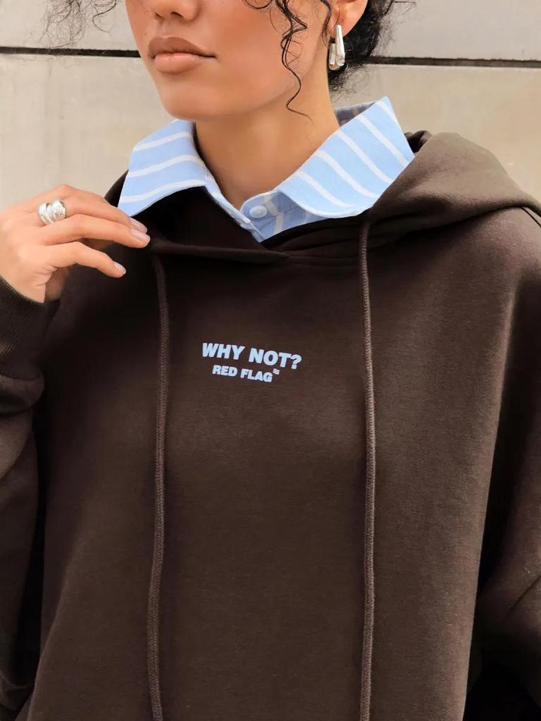 Retro Buchstaben Print Unisex Kapuzensweatshirt, Reine Baumwolle 420, Europäischer & Amerikanischer Stil, Vielseitige & Lockere Passform