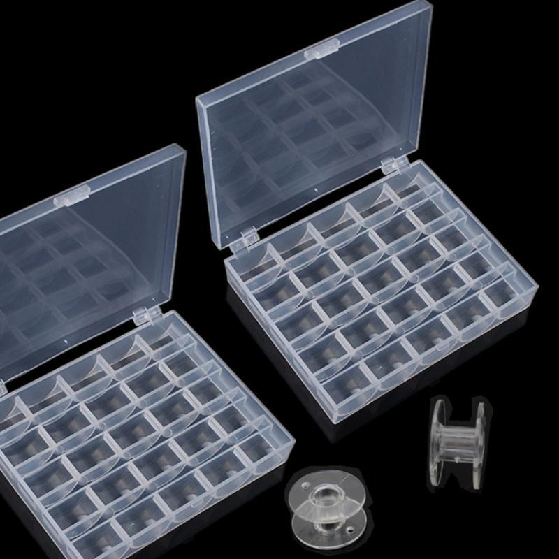36 Compartment Plastic Bobbin Storage Box Transparent Holder for Assorted Sewing Thread Spools Home Craft Needlework Use