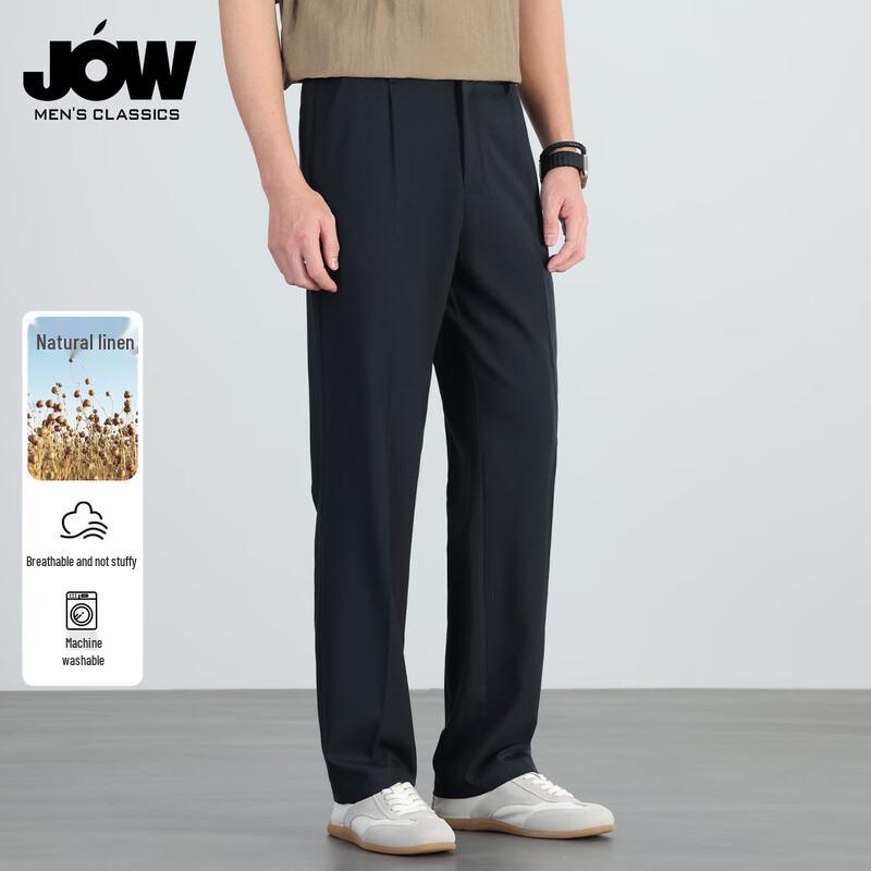

JOW Men s Tencel Linen Straight-Leg Dress Pants 31