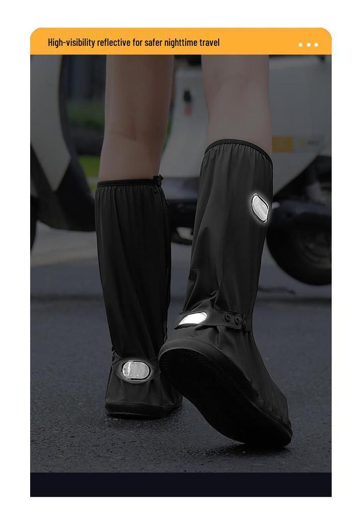 Hightop Zippered Waterproof Covers Shoe Wearresistant Rainproof Antislip Motorcycle Rain Boots