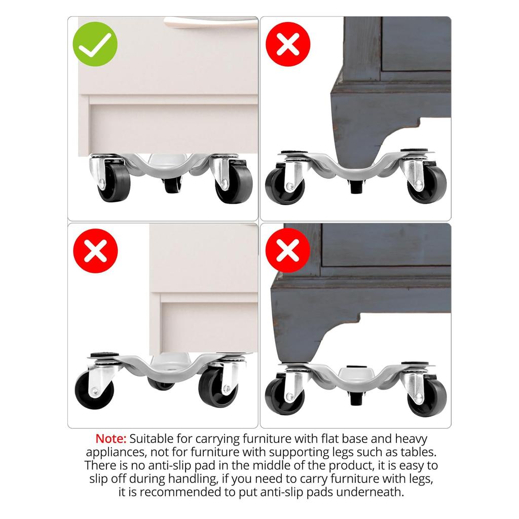 Heavy Load Carriers Triangular Base Furniture Roller Mover Dollies Tool 3 Wheel Swivels Caster For Home Industrial Use