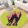 1pc Cat Artwork Office Round Area Rug,  Mat Suitable For Office, Under Office Chairs Bedroom Living Room Home Decor, Room Deco