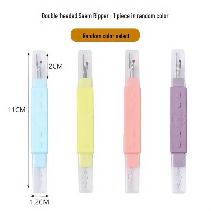 Dual-Ended Needle Threader & Seam Ripper: Portable Stitch Picker and Cutter Tool.