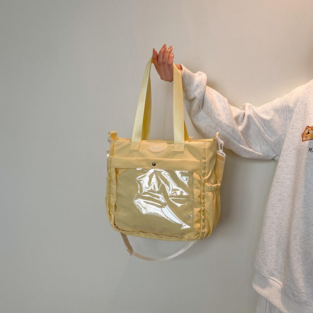 Cute Transparent Itabag Idol Merchandise Storage Nylon Crossbody Itabag Large Capacity Badge Display Student Tote Bag Girls
