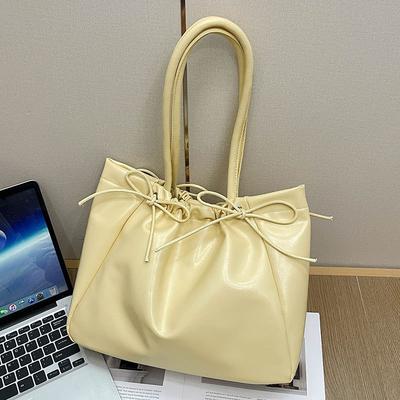 This Year's Popular New Products Are Simple Soft Leather Underarm Tote Bags for Women's Fashion Korean Casual Lazy Style Commuter Shoulder Bags.