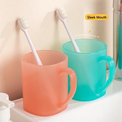 Toothbrush Cup Plastic Gargle Cup Mug Handle Holder Childrens Cups Mouthwash Cup Teeth Brushing Cup Toilet Bathroom Accessories