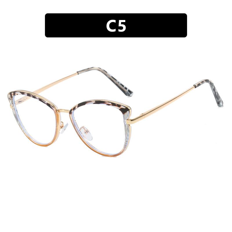 Cat Eye flat mirror TR90 anti blue light glasses frame fashionable color matching can be matched with myopia glasses frame