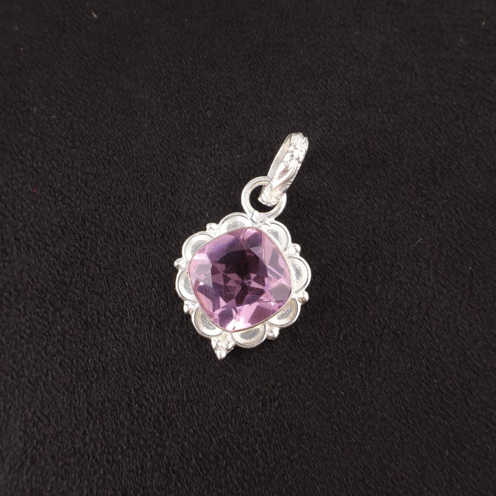 Morganite Stone 925 Sterling Silver Birthday Mother Gift Boho Pendant Jewelry PP-2-13
