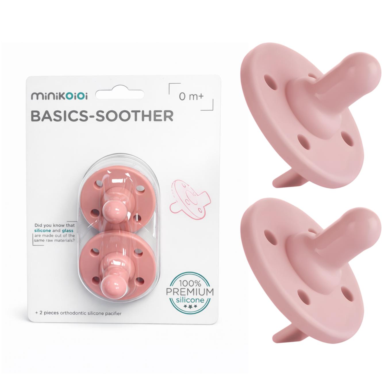 Silikon Dynamischer Schnuller 2 Stück MinikOiOi Rosa 0-24m