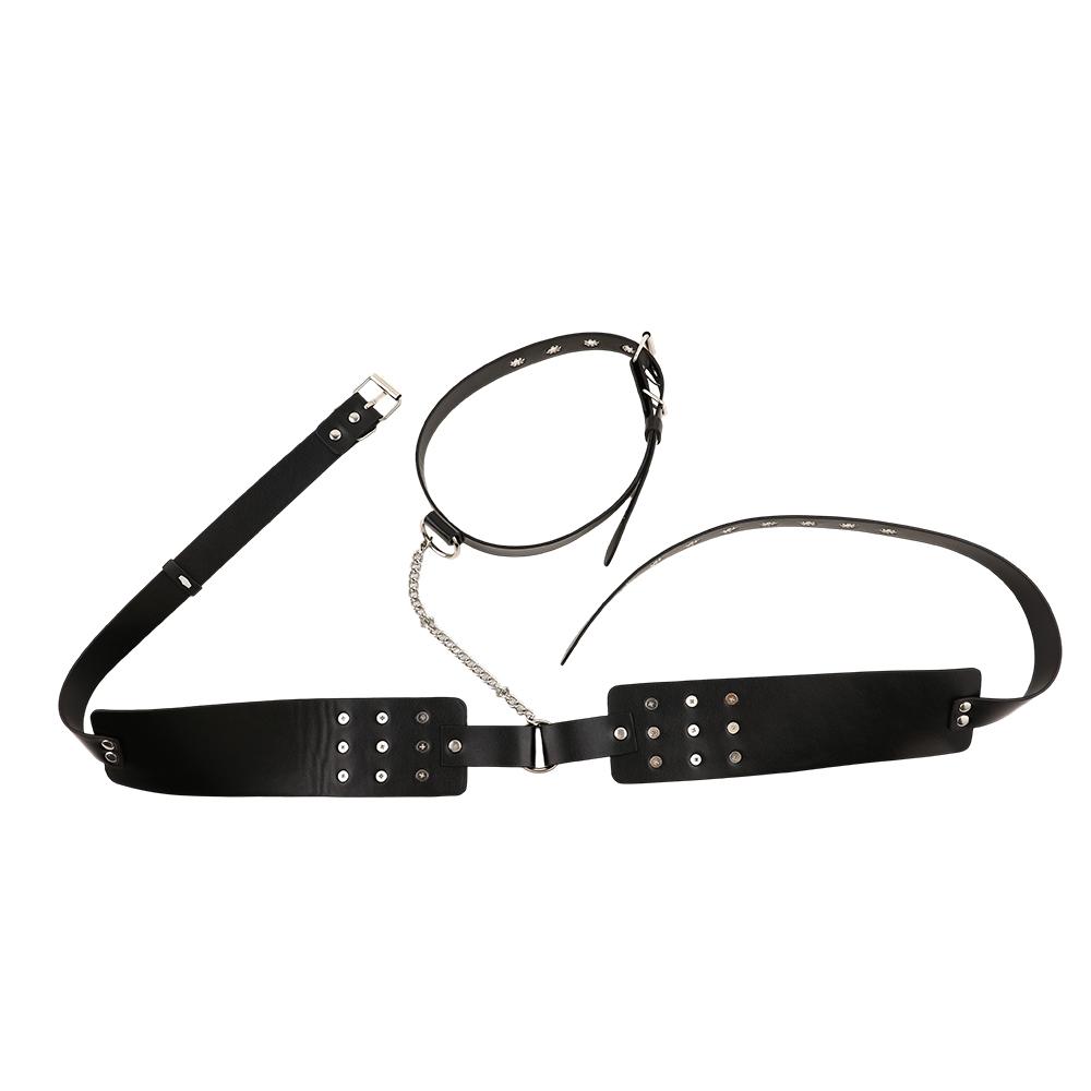 Spiked Breast Binder Nipple Clamps BDSM Bra Harness Chest Straps Leather Restraint Adult Sex Toys for Women Men