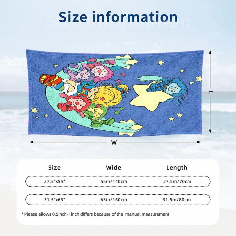 Rainbow Brite Beach Towel Quick Dry Sand Free Lightweight Beach Towels for Travel Swimming Camping