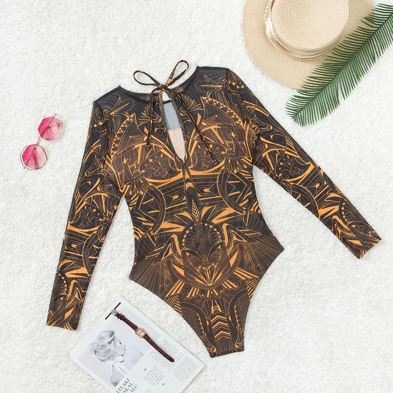 New High Waist Sexy Swimsuit Women Summer Bathing Suit Bikini Set Long Sleeve Swimwear Women Beach Swimming Suit For Female