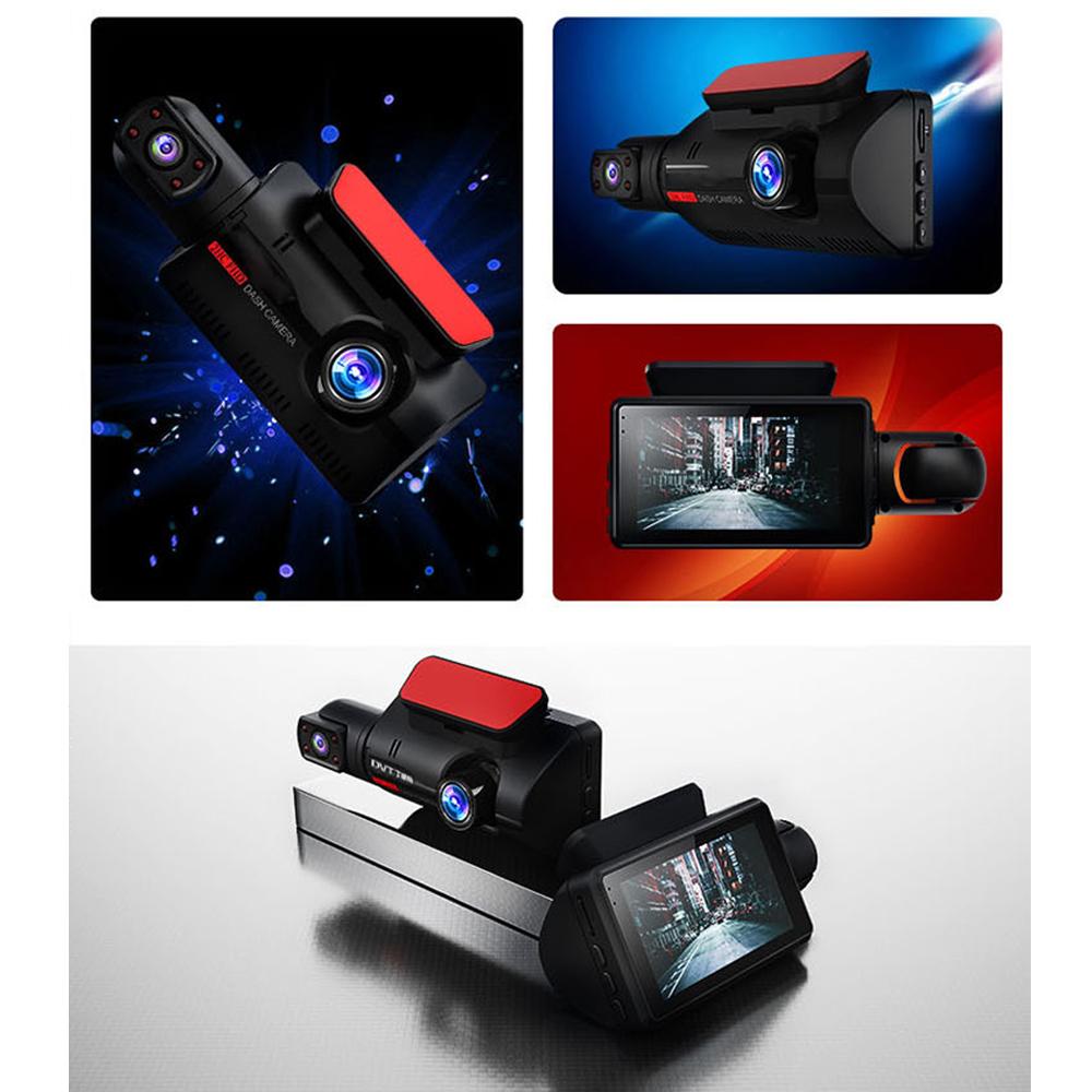 1440P DVR Dash Camera Front & Inside Dual Camera Car Dashcam 3.5 Inch IPS Screen Driving Recorder