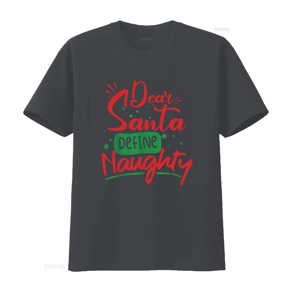 Womens Dear Santa Define Naughty T Shirt Funny Christmas Matching Black Medium Vintage Washed Soft Comfortable Graphic