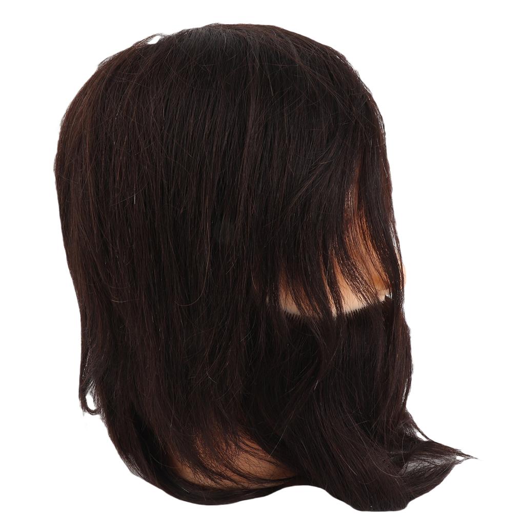 Salon Male Mannequin Head Human Hair Practice Hairdressing Training Head for Styling