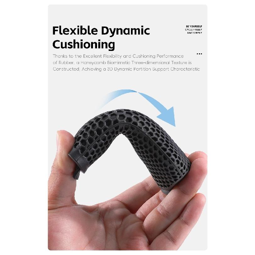 WEST BIKING Bike Grips 3D Honeycomb Cushioning Ergonomic Anti-slip Aluminum Locking Ring Universal Waterproof MTB Bike Comfortab