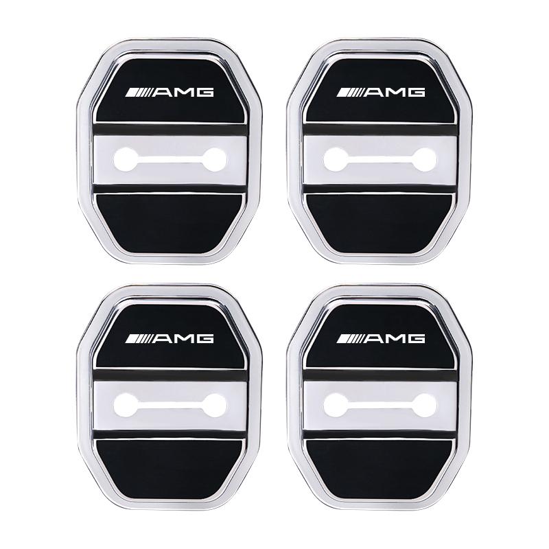 4pcs Silicone Car Door Lock Buckle Protector Cover For Mercedes Benz AMG A B C E G CLA W211 W203 W204 C260 E300L A200L GLC300 CL