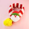 Elk Puppy Kitten Christmas Scarf Santa Claus Cartoon Pet Color Blocked Scarf Fleece Thicker Pet Warm Knitted Scarf Autumn