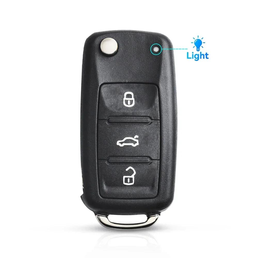 KEYYOU 1PCS New Car Key Case for VW for Volkswagen Beetle Caddy Passat Golf Jetta Polo Scirocco Tiguan Touran Skoda Seat Housing ct2
