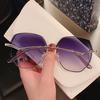 Sunglasses Women'S Tide Uv-Proof Sunglasses Summer Big Face Thin Glasses Driving Tide