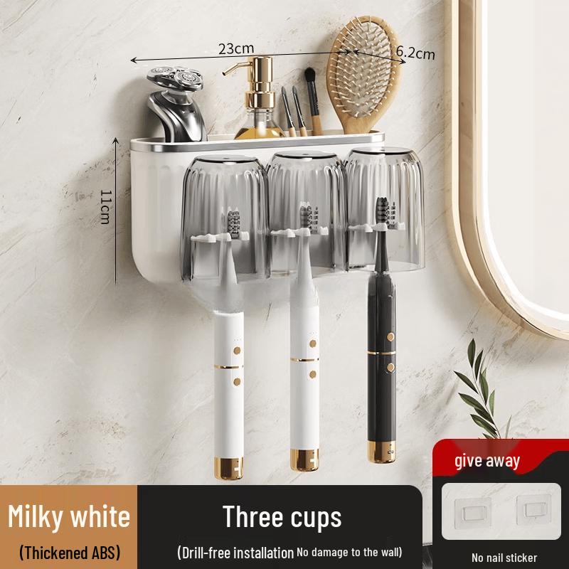 MDNG Wall-Mounted Toothbrush Holder with Cups