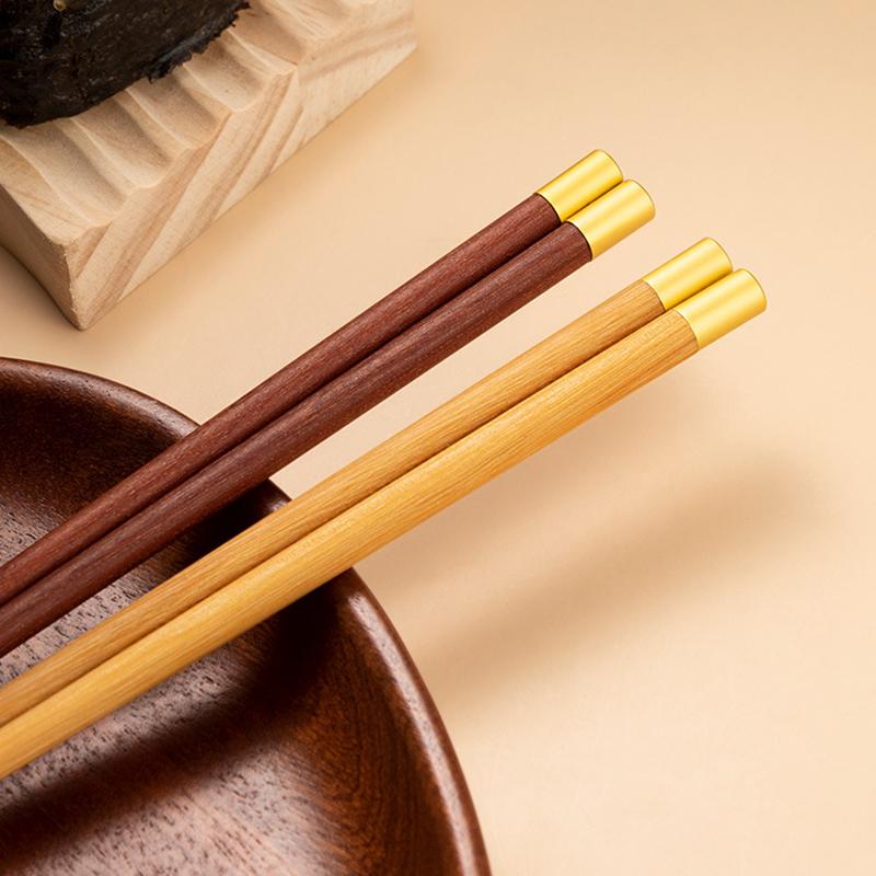 5 Pairs Luxury Natural Wood Chopsticks Reusable Non-slip Wooden Chopsticks Set Multi Color Eco-Friendly Healthy Chinese Chop Sticks