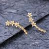 Zinc Alloy Zircon Stud Earrings Shiny Geometric Flower Star Stud Earrings Niche Design Women Accessories Curved Earrings