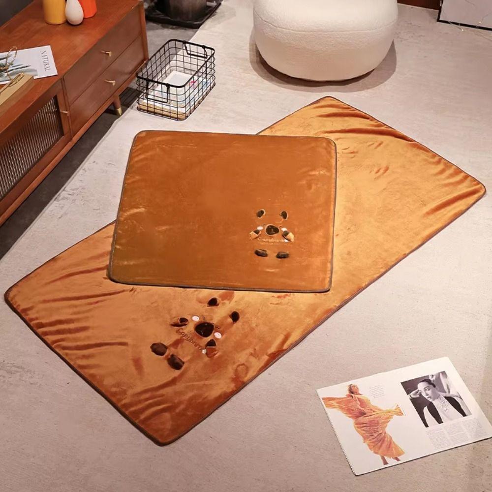 Warm Capybara Blanket Wearable Capybara Plush Roll Mat Capybara Flannel Blanket  Gift Kids