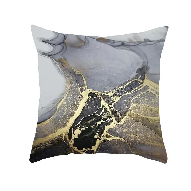 New Nordic Marble Gold Lines Print Cushion Cover Modern Abstrct Watercolor Art Decorative Pillow Cover Sofa Chair Throw Pillows