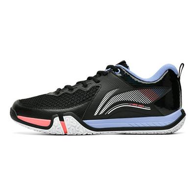 Li Ning Saga 2 Lite Rubber Breathable Low Top Badminton Shoes Unisex Black White AYTT003-1