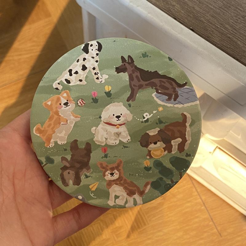 

1 шт. Круглая зеленая впитывающая подставка Высокотемпературная противоскользящая подставка для напитков Термостойкая подставка для кофе Кухонные аксессуары для посуды