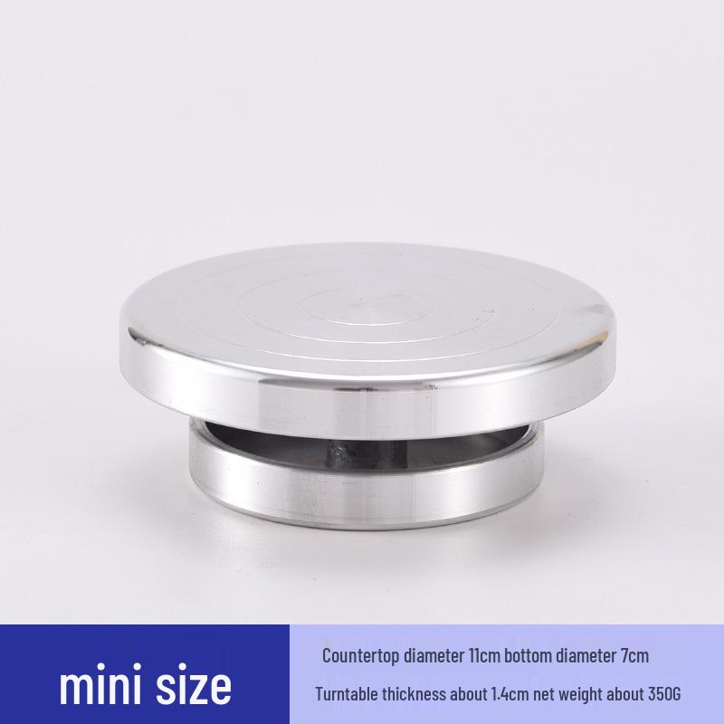 

Набор гончарного скульптурного поворотного столика и подставки для украшения торта 11cm серебряный