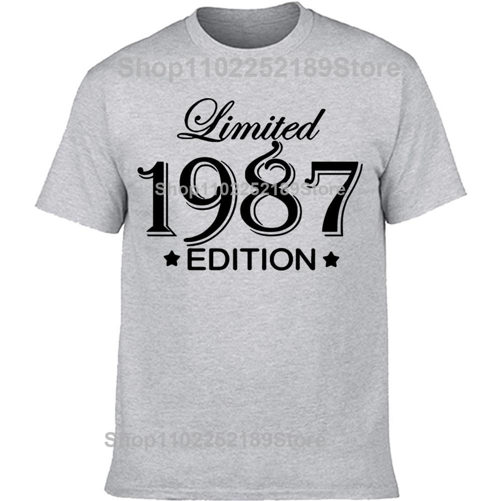 Novelty Awesome 1987 38 Years Old T Shirts Tee Tops Round Neck Short-Sleeve Fashion Tshirt Clothing Casual Basic T-shirts